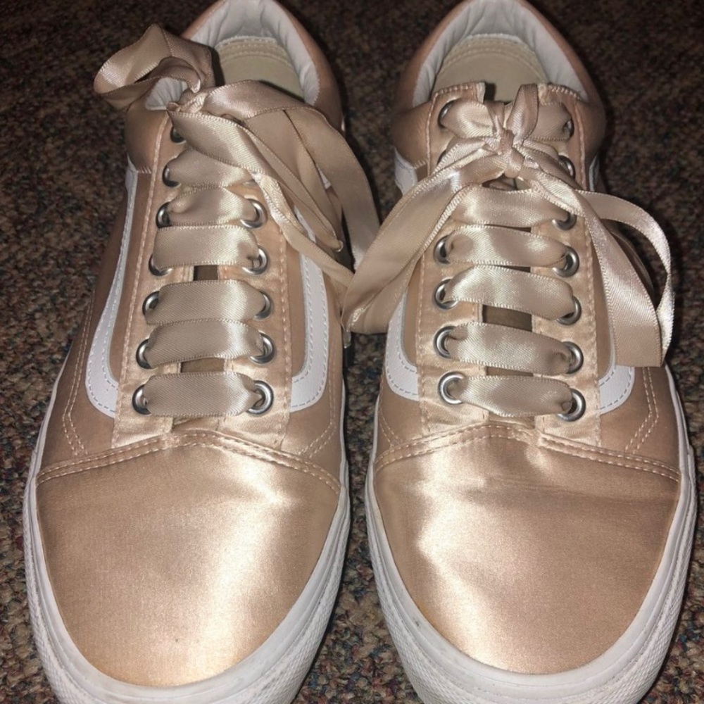 Blush satin vans size 10